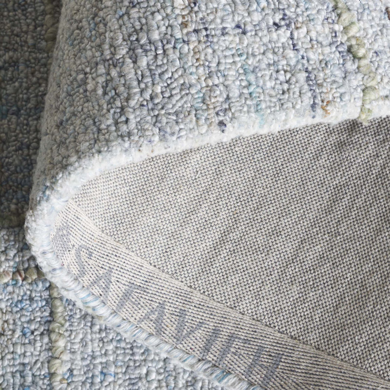 Tapis abstrait 155 en bleu / gris, Rectangle de 5 pi x 8 pi