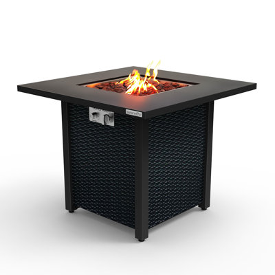 Square Iron Propane Smokeless Fire Pit Table