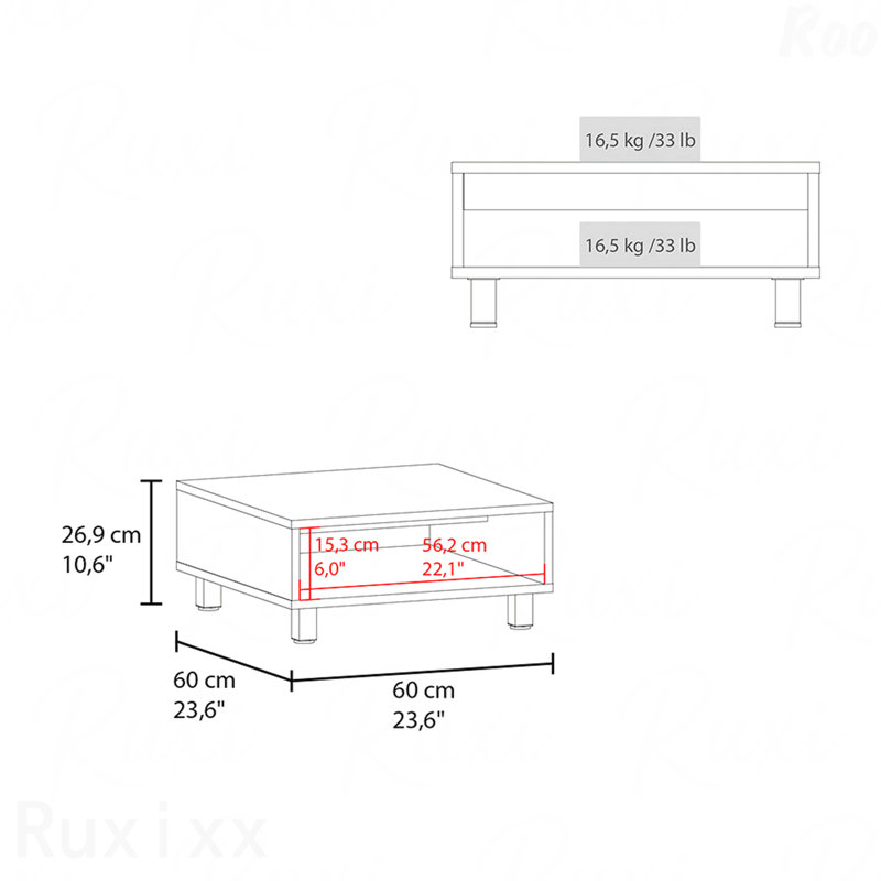 Table basse Burley, Blanc