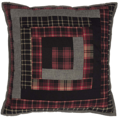 Cotton Patchwork Square 18" Throw Pillow