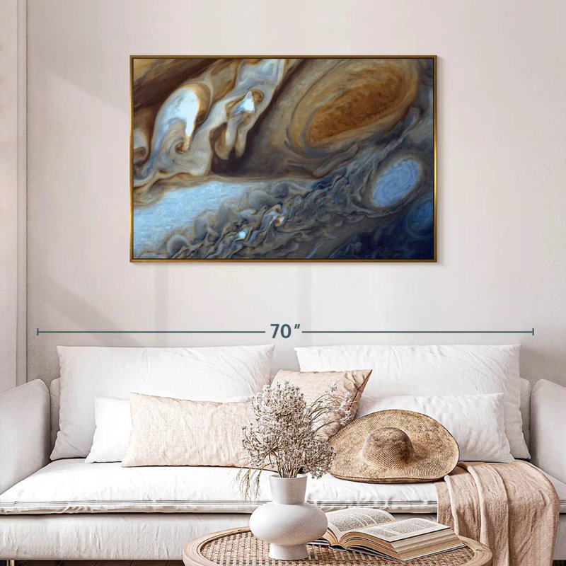 Formation du nuage de Jupiter, Cadre flottant doré, 43 po x 29 po