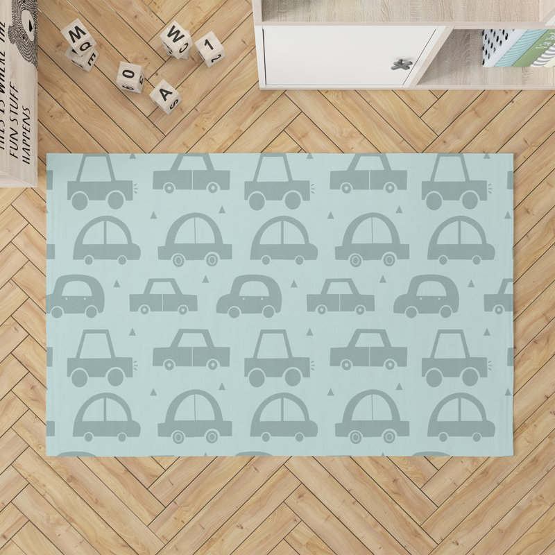 Driveway Colorized Kids Play Mat, Light Blue, Rectangle 3' x 5'