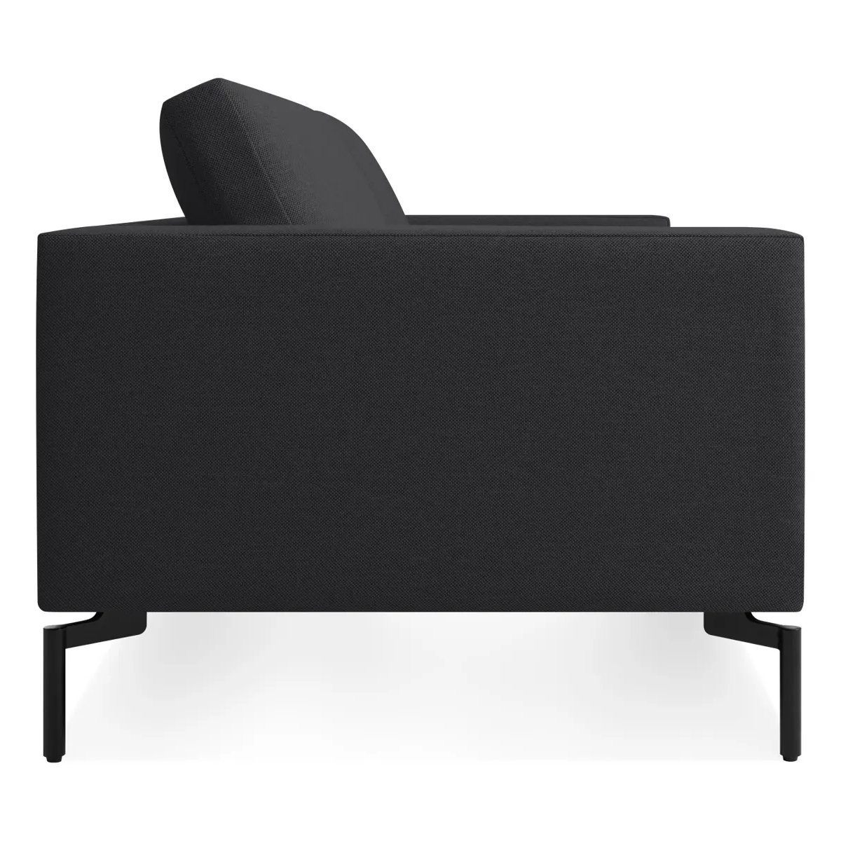 New Standard Upholstered Sofa, Black, Maharam Meld in Panda Polyester Blend, 32" H x 78" W x 35" D