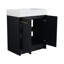 Meuble-lavabo autoportant avec lavabo en résine, avec porte à fermeture douce, ensemble KD