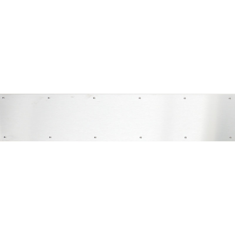 Plaque coup de pied, Acier inoxydable satiné, H 6 po x l 40 po x P 0,05 po