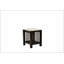 Table de bout 1pc moderne avec plateau en faux marbre et pieds en noyer antique, tablette de rangement ouverte pour le salon-133526228