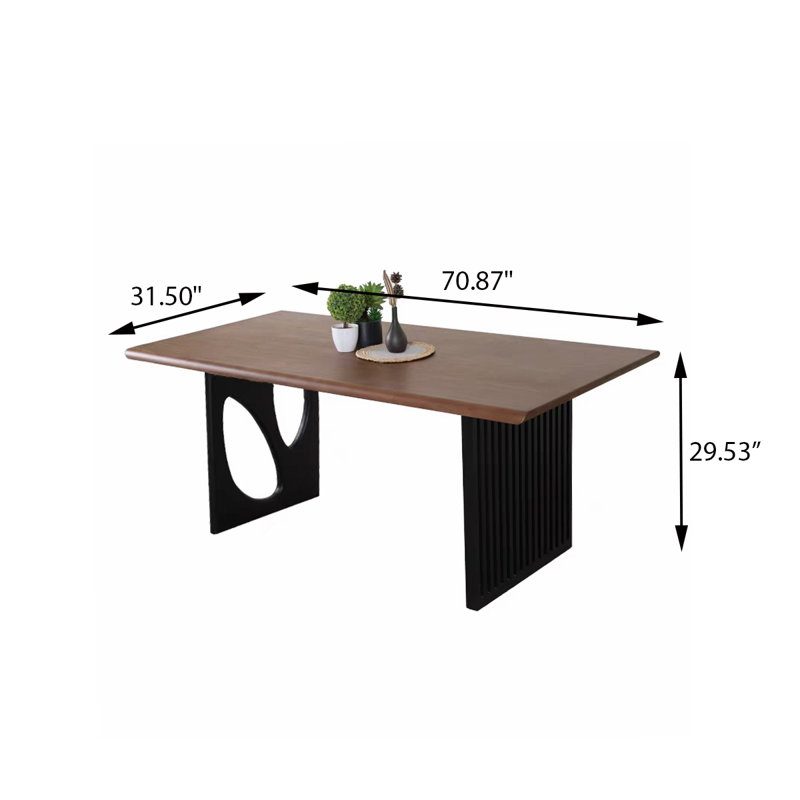 70.87"Nordic-style solid wood rectangular dining table, 29.53" H x 70.87" W x 31.5" D