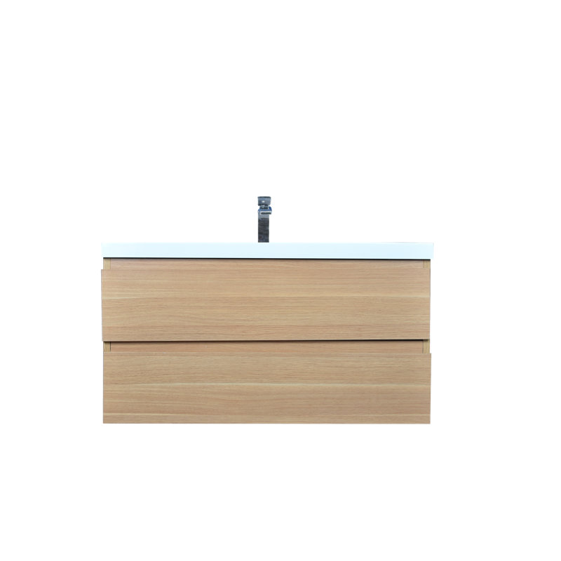 Base de meuble-lavabo simple mural 41,5 po seulement, Chêne blanc
