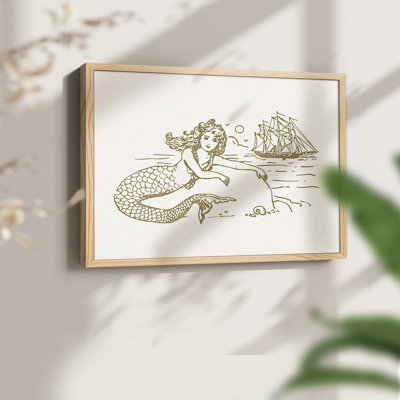 Sunning Mermaid I -Framed Print - Restickable