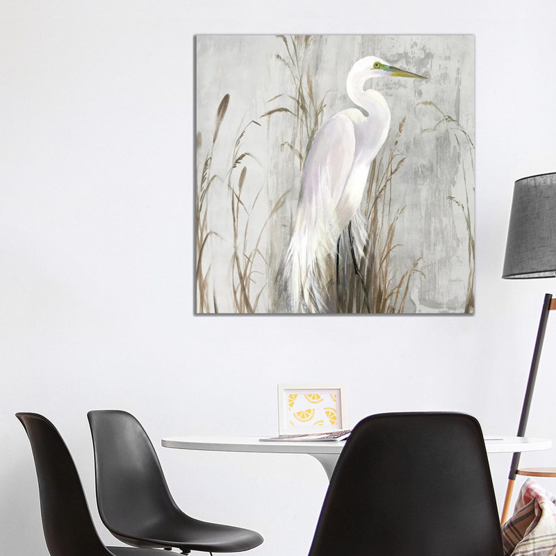 Heron In The Reeds by Aimee Wilson - Painting on Canvas, Wrapped Canvas, 93.98 cm H x 93.98 cm W x 1.91 cm D