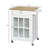 Multifunctional Mobile Kitchen Island, Oak Mdf With Adjustable Storage