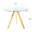 Table ronde en verre trempé de 39,2 po avec pieds dorés - Design moderne pour le salon Robuste, élégante, facile à nettoyer, moderne, élégante et propre-2019115600