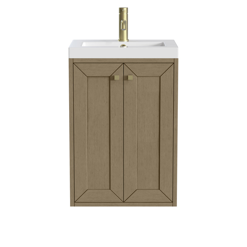 Meuble-lavabo simple l 20 po Chianti, Or rayonnant, Noyer murmure