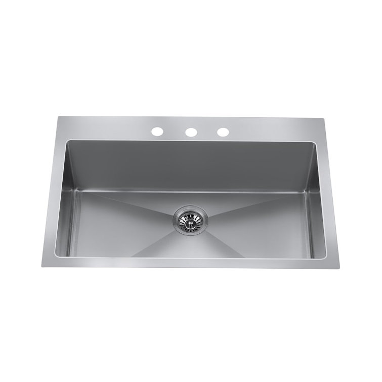 33'' L Undermount Single Bowl Stainless Steel Kitchen Sink