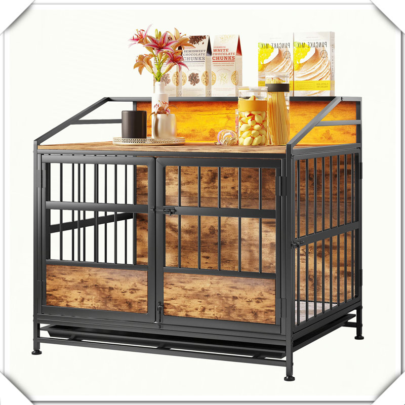 Chenil d'intérieur en bois multi-fonctions, H 31,5 po x l 24,02 po x P 34,65 po