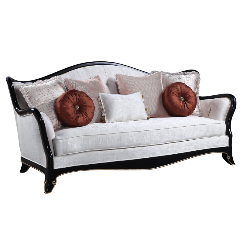 Canapé Kimella, H 41 po x l 86 po x P 43 po, Mélange de polyester gris clair