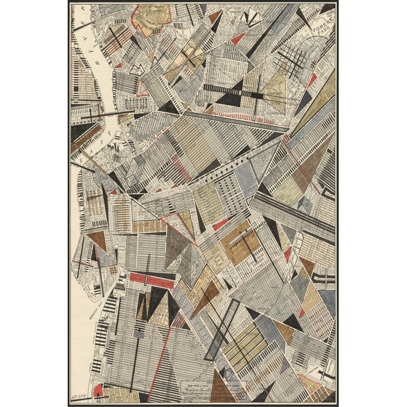 «Modern Map of Brooklyn» par Nikki Galapon, reproduction d'art sur toile, H 30 po x l 20 po