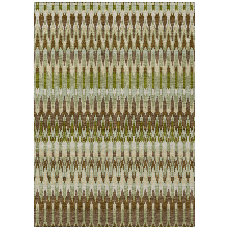 Washable Abstract Indoor / Outdoor Rug, Rectangle 10' x 14'