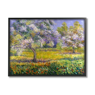 Printemps, arbres en fleurs sur bois