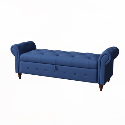 Upholstered 63" Bed Bench , Wooden Legs