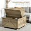 Table basse Farmhouse avec rangement, table basse carrée pour le salon, table centrale en bois avec plateau relevable à charnière et espace caché