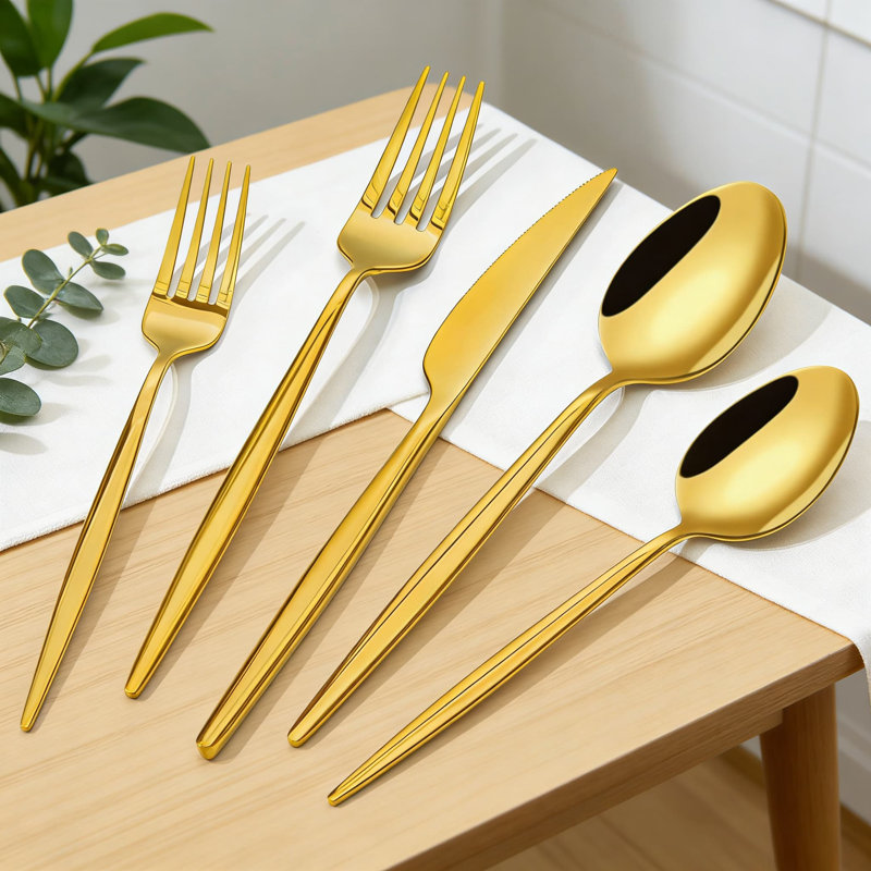 Ensemble de couverts 40 pièces en acier inoxydable de qualité supérieure, ensemble de couverts 18/10 pour la maison, la cuisine et le restaurant, service de vaisselle allant au lave-vaisselle pour 8