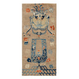 Rug & Kilim’S Chinese Tiger Runner In Beige And Blue Pictorial Patterns