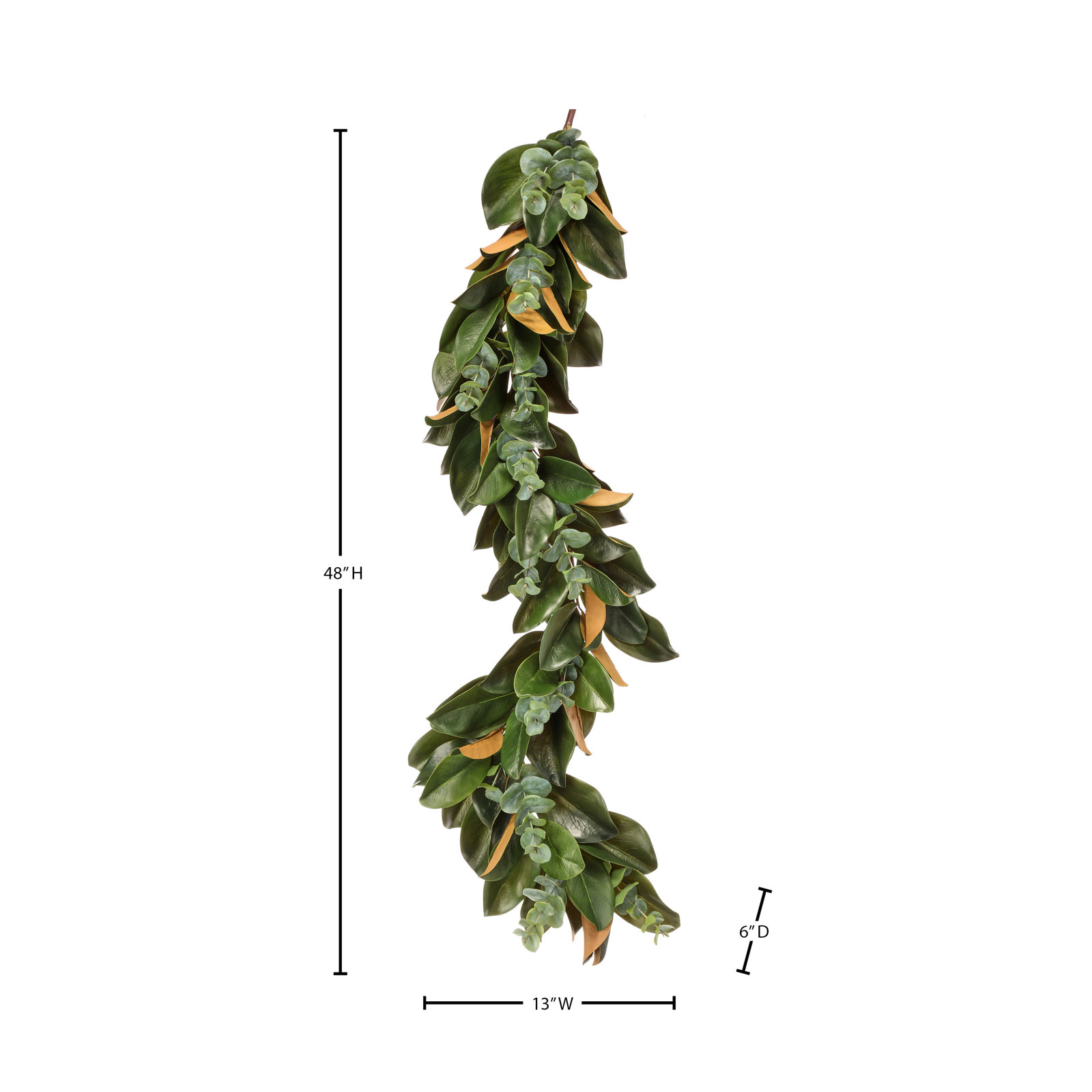 48" Southern Magnolia and Eucalyptus Garland