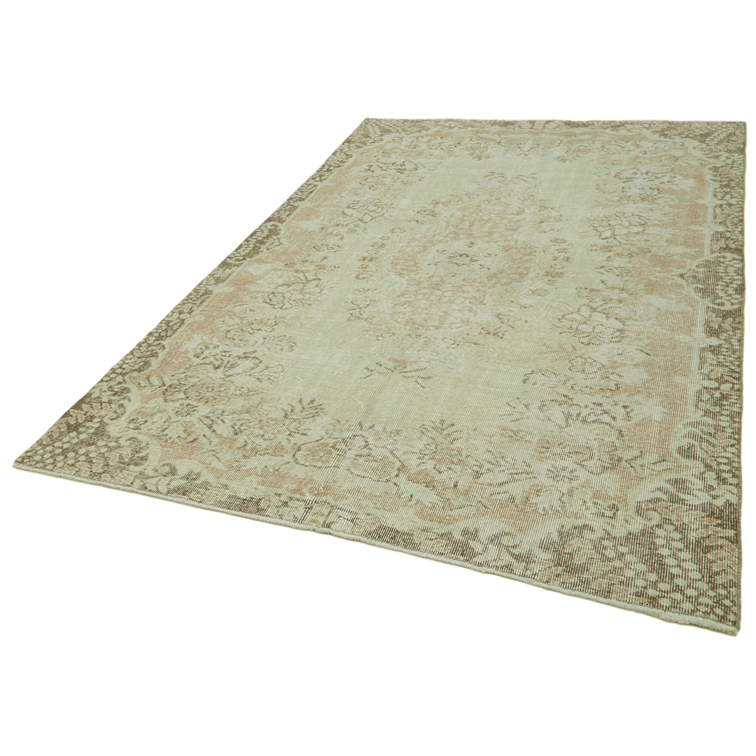 Vintage Beige Vintage Wool Handmade Area Rug