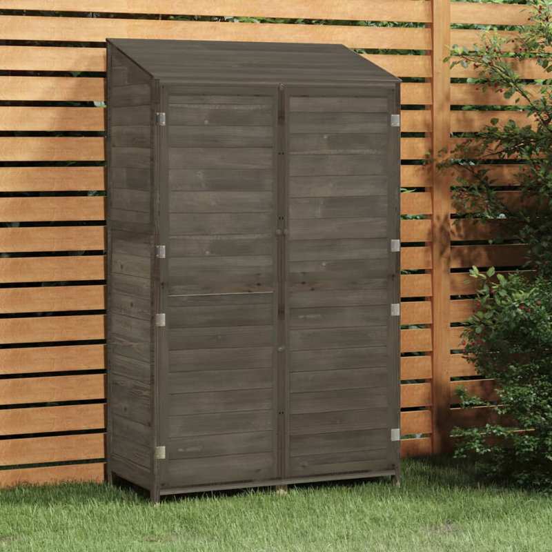 Jayziel 8.5 ft. W x 4.4 ft. D Solid Wood Pent Garden Shed, Anthracite