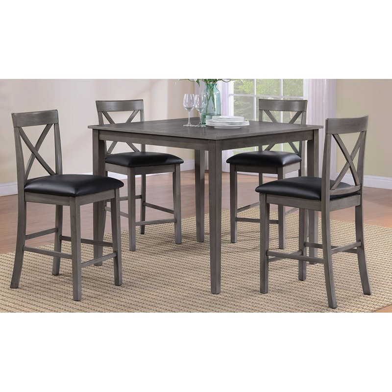 Table bistro Lakewood Gray + 4 tabourets