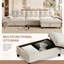 Canapé modulaire de 104 po x 60 po, en forme de L avec accoudoirs multifonctionnels, chargement à deux ports, porte-gobelet, poches de rangement latérales, repose-pieds de rangement mobile, conception capitonnée unique, coussin moelleux, chenille-2068092998