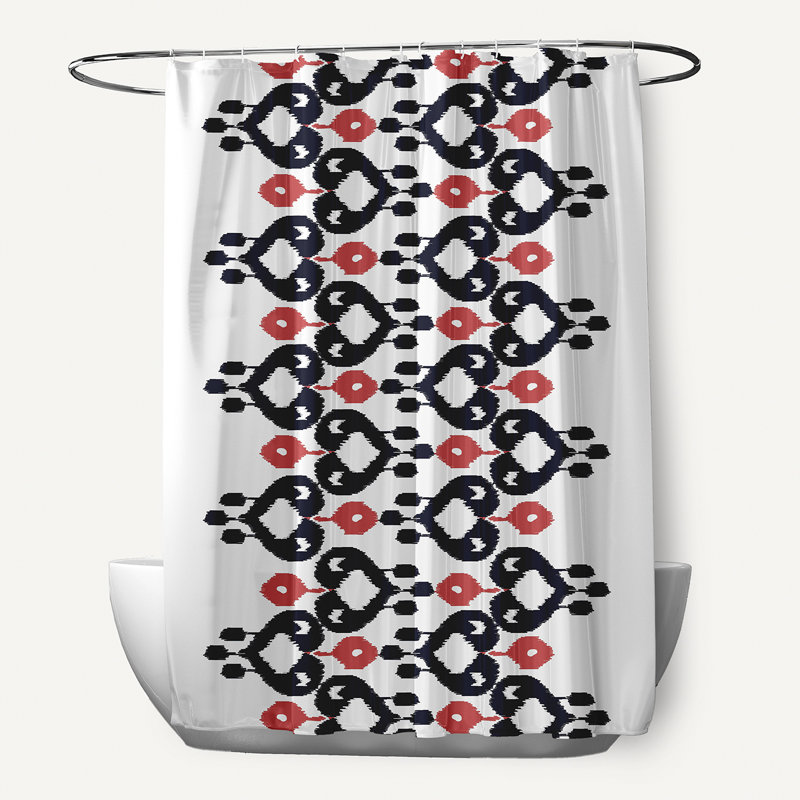 Feltner Floral Shower Curtain, Navy Blue