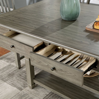 Table rectangulaire à hauteur de comptoir en bois Devontee