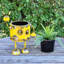 Jardinière robot jaune vintage