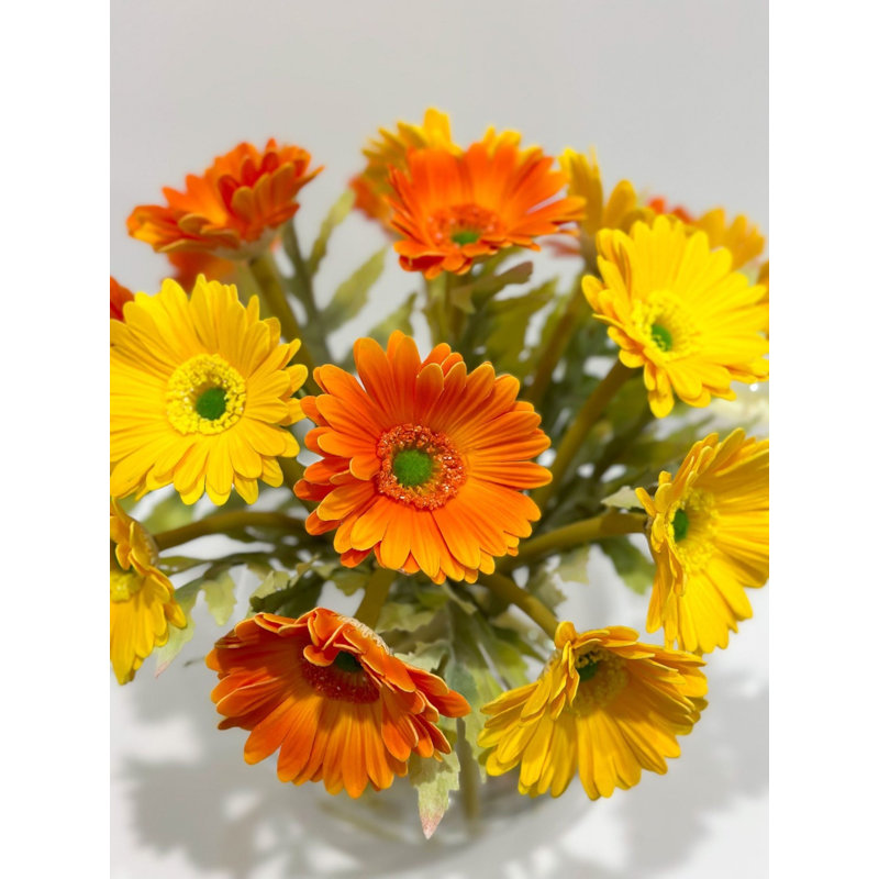 Orange-Yellow Real-Touch Gerbera Daisy Centerpiece