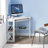 Lambrecht Corner Desk with Storage Shelves, Triangle Computer Desk with Keyboard Tray & Bookshelves for Small Space, 90 Degrees Space Saving Writing Desk Laptop PC Table for Home Office, Living Room, Bedroom-216537000