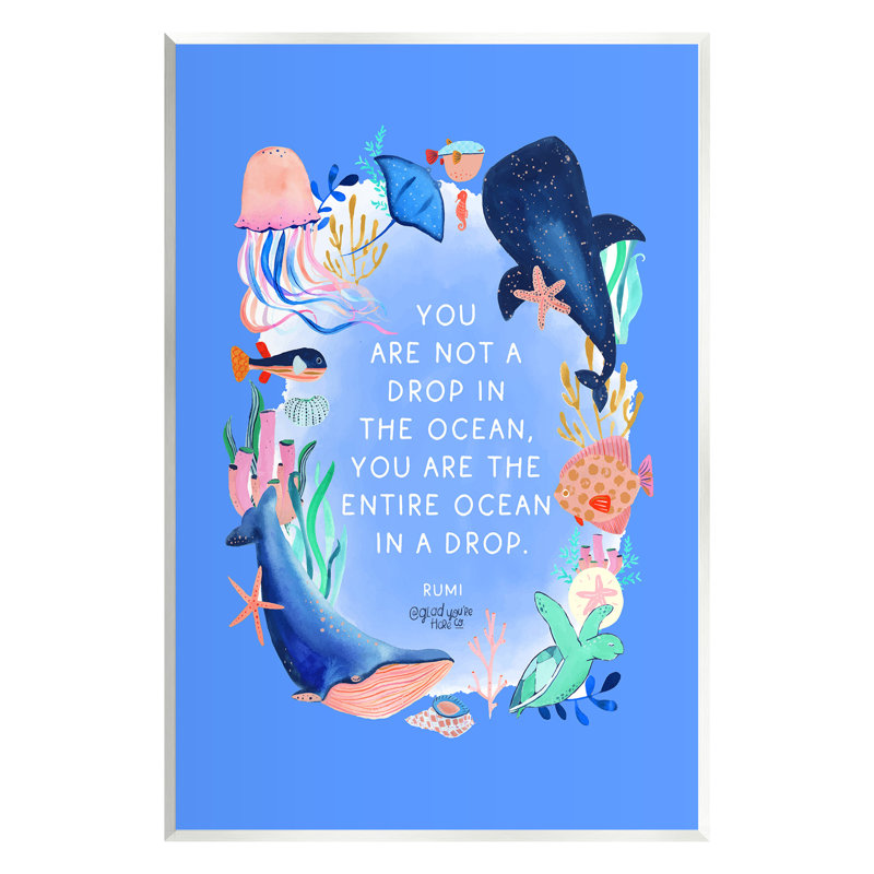 «Ocean In A Drop Expression», art mural par Glad You Here Co., H 19 po x l 13 po x P 0,5 po