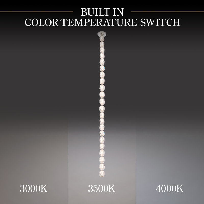 Seduction LED Pendant, Aged Brass, 80.5" H x 2.63" W x 2.63" D, Slim