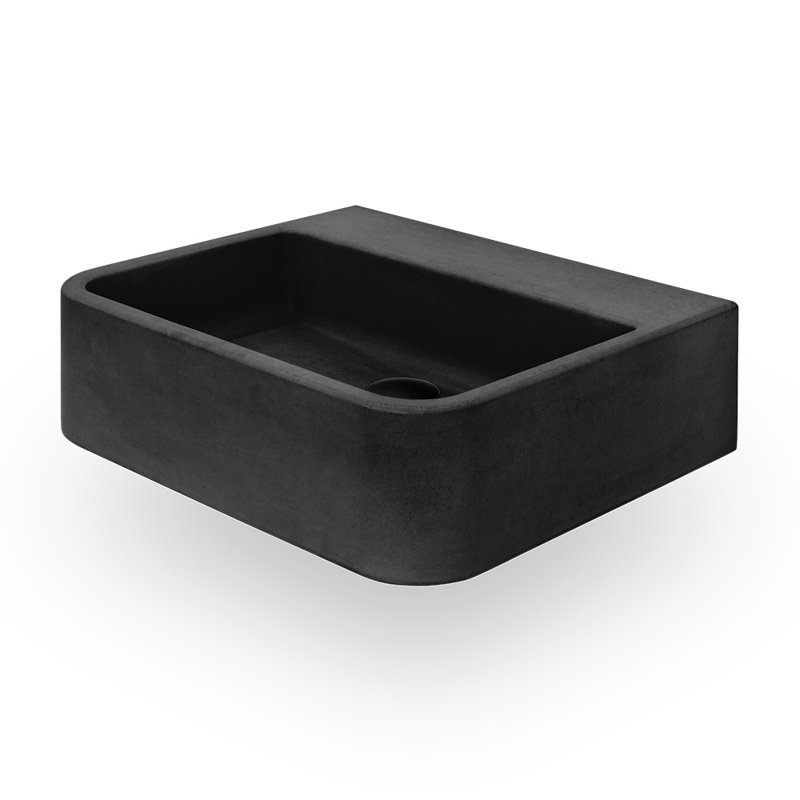 Newterra 22" Undermount/Wall/Vessel Bathroom Sink, Charcoal, No Holes