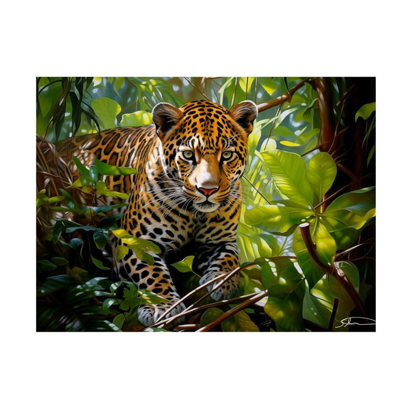 Art sur toile, «Shawn Stewart Silence dans la jungle», H 35 po x l 47 po