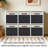 Linen Storage Bins 6-Pack, Foldable Open Bins with Leather Handles, Black, 13x6x5 Inches-1267078554