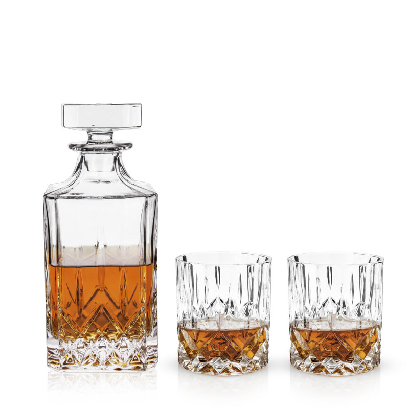 Viski Admiral Crystal Decanter and Tumbler Set