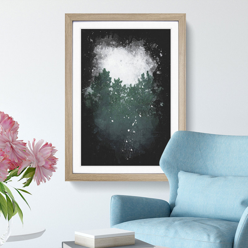 Snowing Upon The Trees - Painting, 33cm H x 24cm W x 2cm D, Oak Single Picture Frame Wood