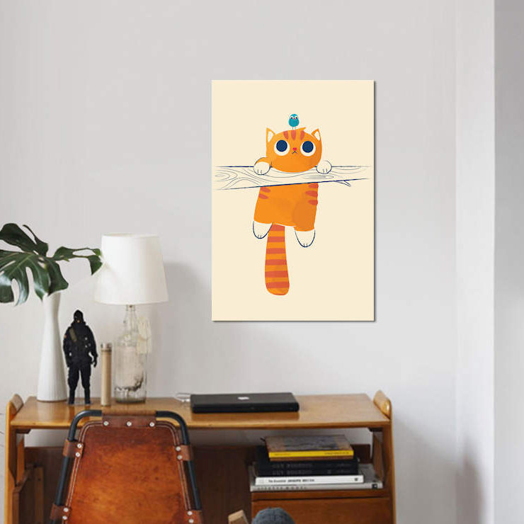 «Fat Cat, Little Bird», impression sur toile tendue, Toile tendue, H 32 po x l 24 po x P 1 po