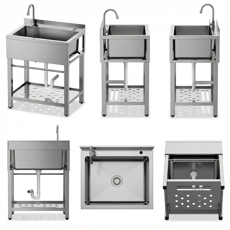 30'' Stainless Steel Utility Sink, Free Standing Laundry Tub For Laundry Room, Workshop, Home Yards, Garage, Pet Care