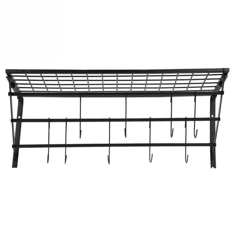 Iron Handcrafted Rectangle Wall Mounted Pot Rack