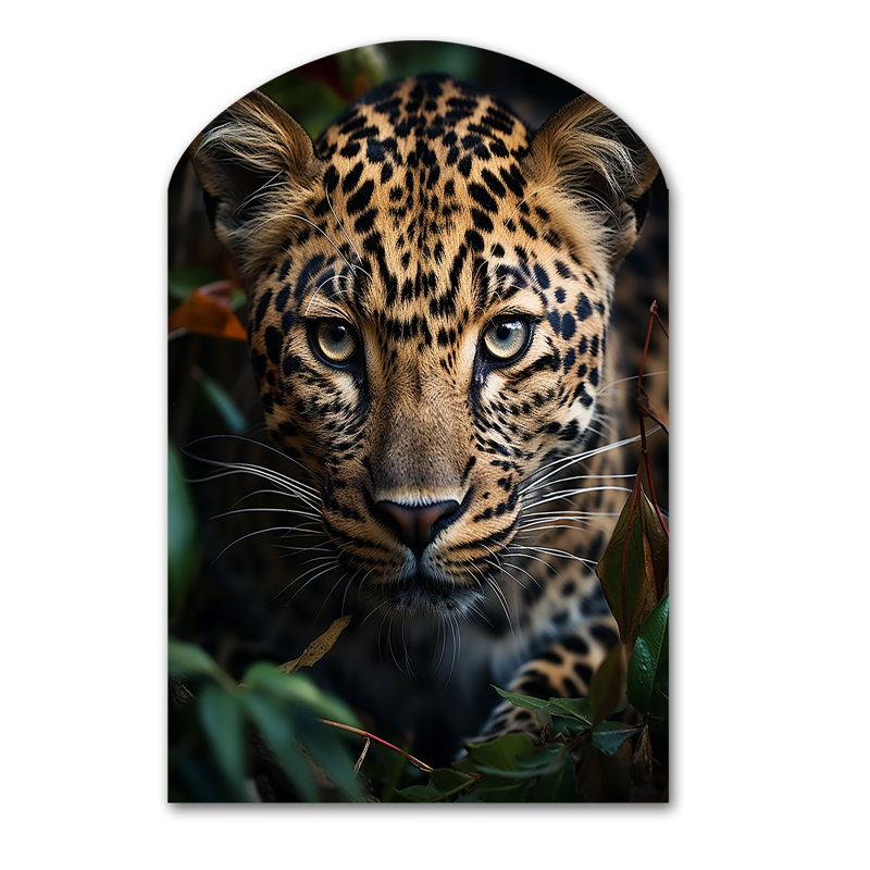 Ruggeri - guépard, impression asymétrique sur métal, décoration murale arche moderne en métal, H 43 po x l 33 po