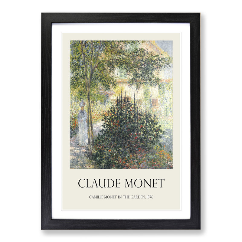Camille in the Garden at Argenteuil by Claude Monet - Framed Print, Black, 36cm H x 27cm W x 2cm D