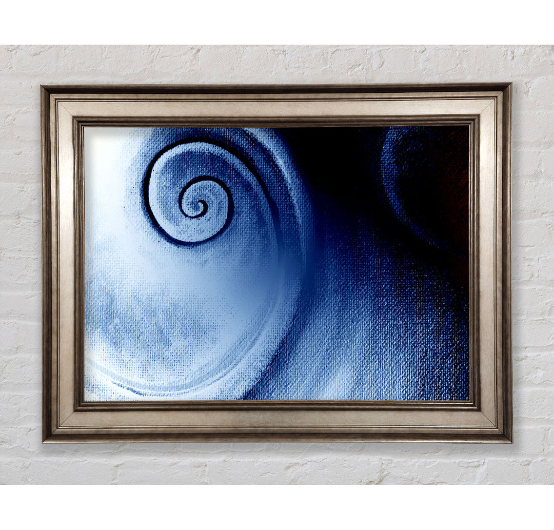 Gerahmtes Leinwandbild Steel Blue Swirl